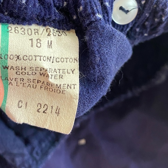 Vintage Baby Unbranded Overalls 18M Blue White - Picture 2 of 4